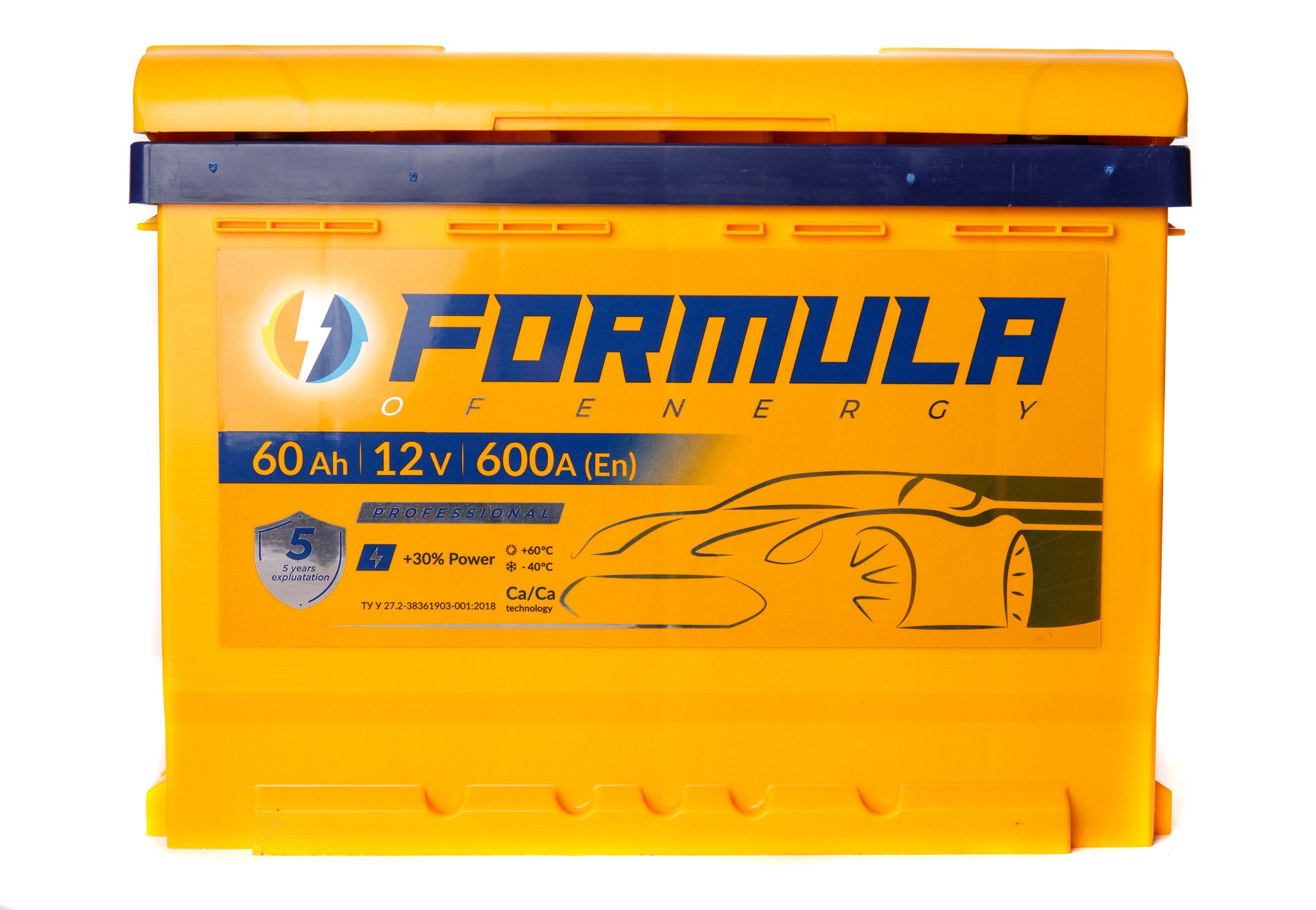 Акумулятор легковий Formula of energy professional 6СТ-60(1), 12B, 60Ah, 600A, плюс ліворуч (L+) кальцієвий (Ca/Ca), 242x175x175мм (FPROF060E1)